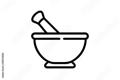 Elegant Vintage Mortar and Pestle Vector Art