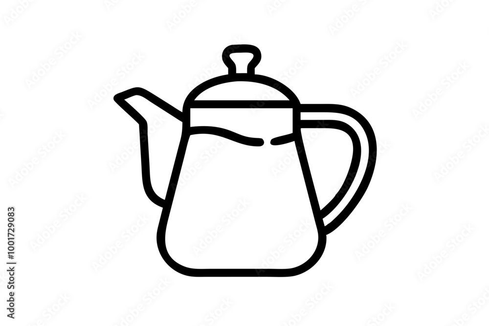 Obraz premium Charming Teapot Icon Vector Illustration for Tea Party Invitations 