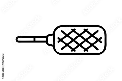 Elegant Minimal Broiler Pan Icon Featuring Streamlined Design Elements
