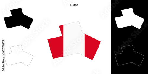 Brant (Ontario) outline map set photo