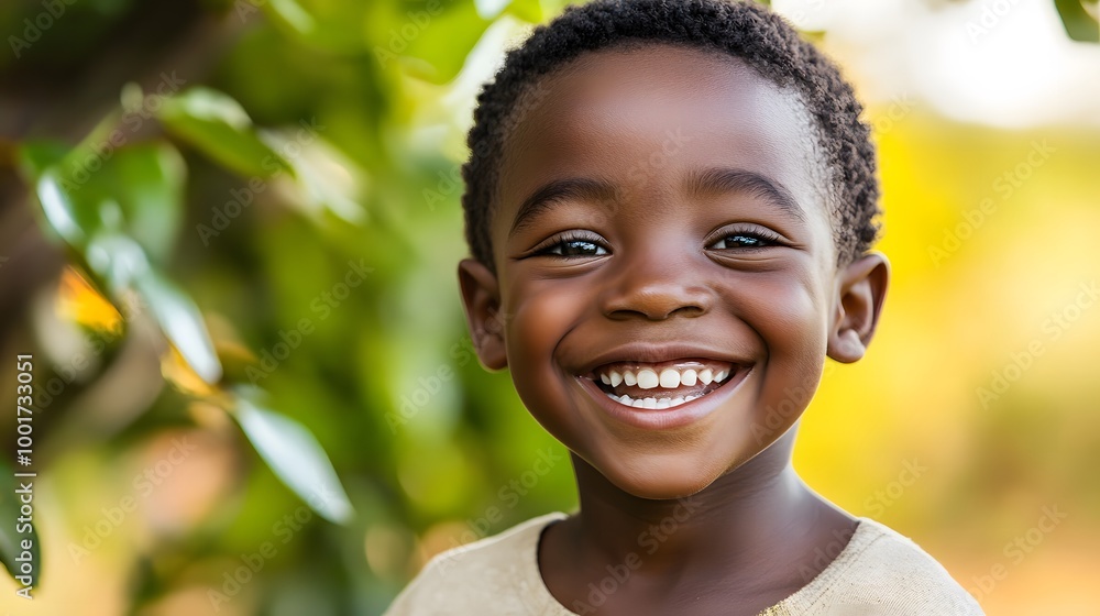 笑顔のアフリカの子供 笑顔のアフリカの子供