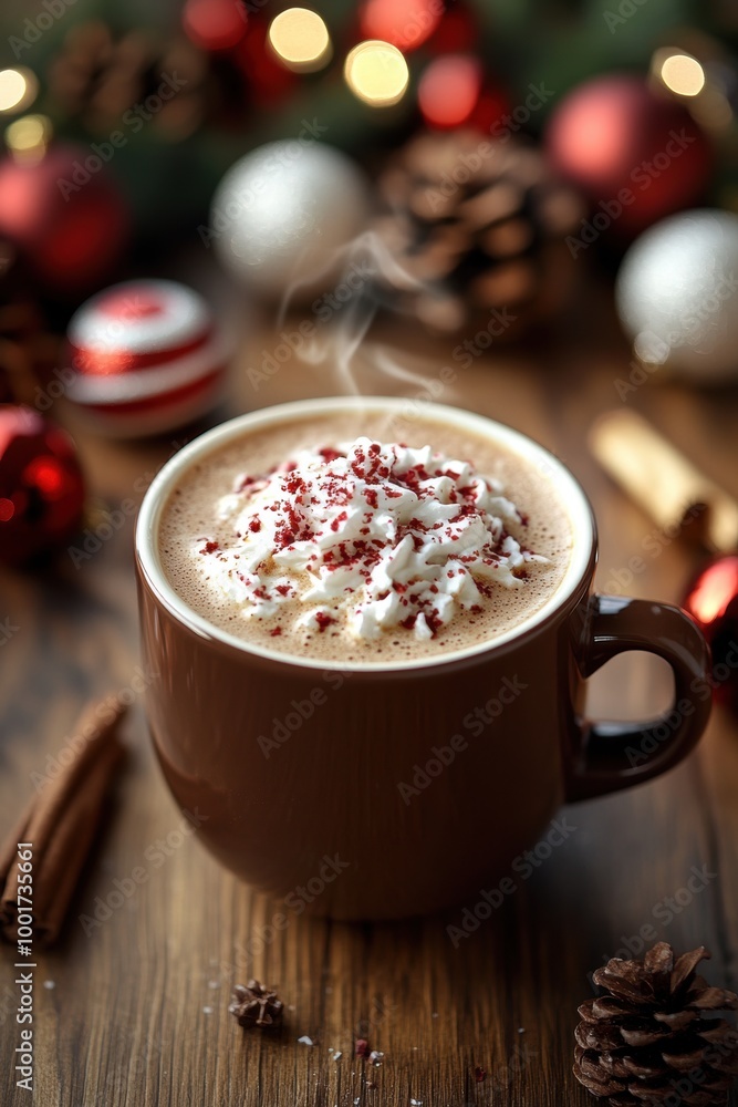 holiday coffee scene, cozy holiday scene with a peppermint mocha and festive decorations creating a welcoming atmosphere holiday coffee scene, cozy holiday scene with a peppermint mocha and festive decorations creating a welcoming atmosphere