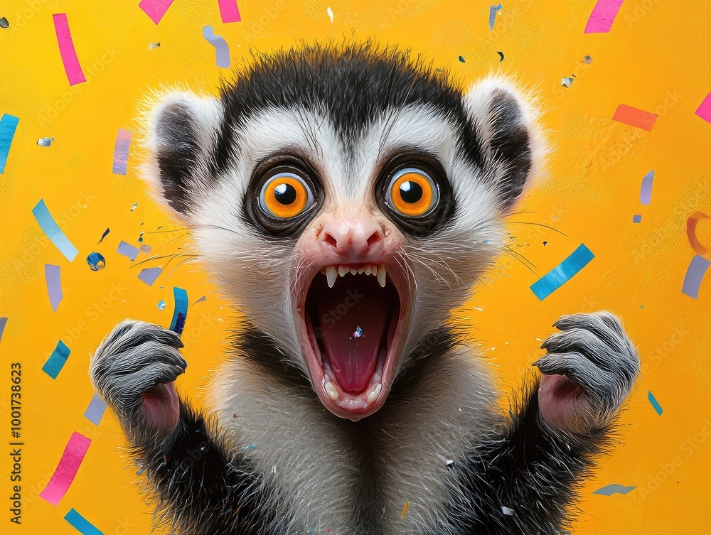 Fototapeta premium lemur on tree