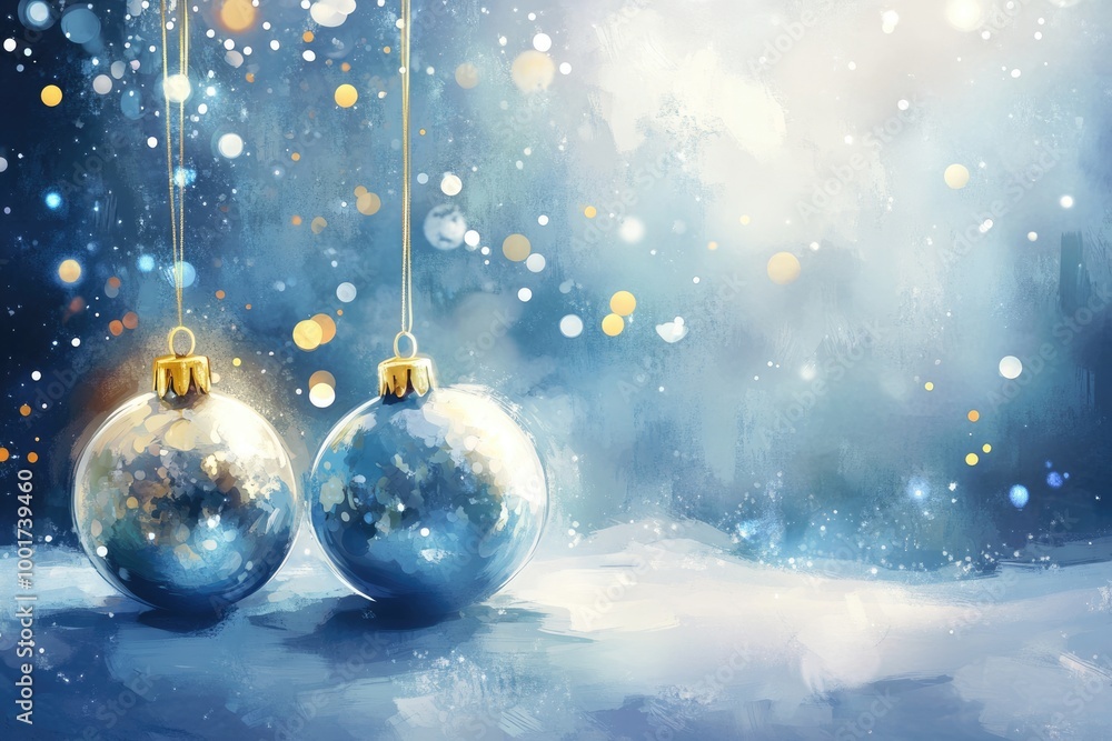 Shimmering Winter Wonderland. Festive Christmas Celebration with Sparkling Light and Snowflakes Shimmering Winter Wonderland. Festive Christmas Celebration with Sparkling Light and Snowflakes
