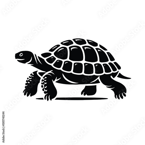 Turtle Silhouette Walking