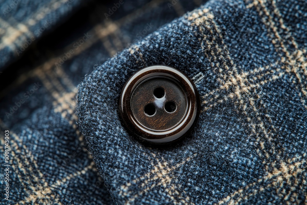 Buttons on the sleeve of a men's jacket. Close-up button with generative ai Buttons on the sleeve of a men's jacket. Close-up button with generative ai