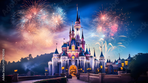 Night-time Wonder and Enchantment: The Magical Atmosphere of Hong Kong Disneyland photo