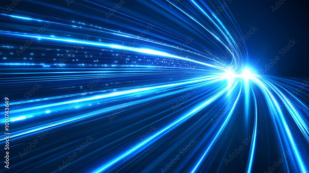 A digital image showcasing vibrant light rays blue light on blue background creating a sense of speed and motion blur. Energy technology concept. A digital image showcasing vibrant light rays blue light on blue background creating a sense of speed and motion blur. Energy technology concept.