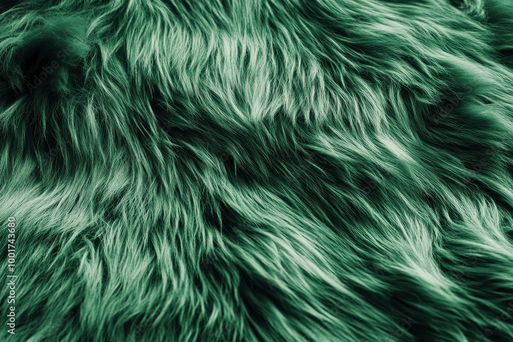 close up green fur pattern with generative ai close up green fur pattern with generative ai
