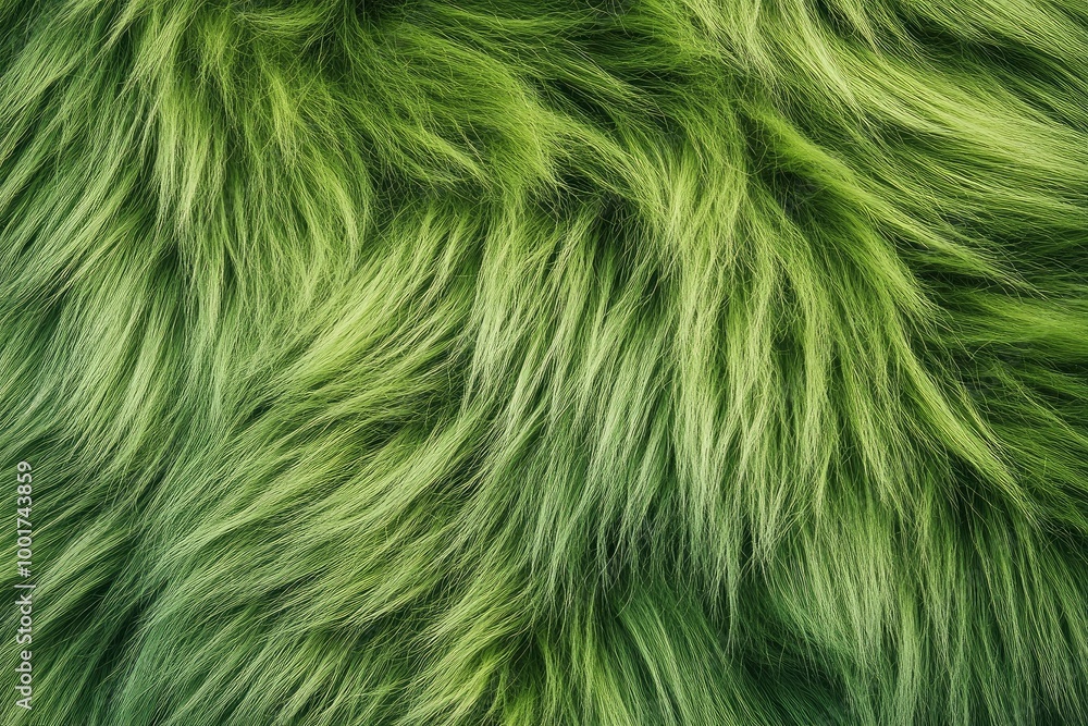 close up green fur pattern with generative ai close up green fur pattern with generative ai