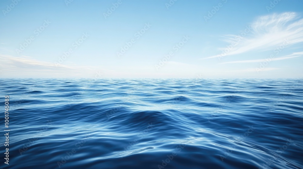 Fototapeta premium Calm blue ocean water with a clear sky.