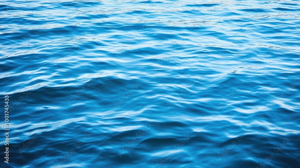 Close-up of blue water with gentle ripples and waves. Close-up of blue water with gentle ripples and waves.
