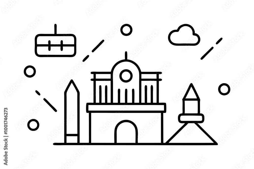 Fototapeta premium Art and culture line icons collection. Big UI icon set in a flat design. Thin outline icons pack. Vector illustration