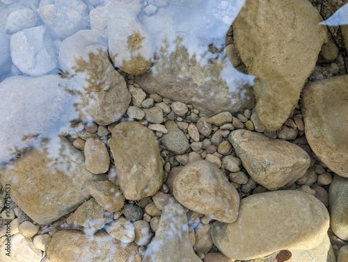 Aquatic Reflections Amidst a Rocky Streambed