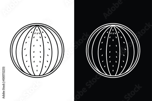 Watermelon fruit icon vector illustration on white background.
