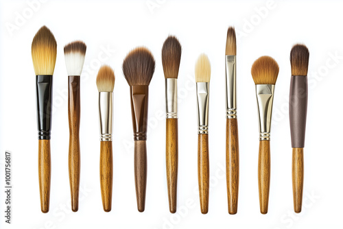 Professional Blending Tools: A Set of Professional Blending Brushes Isolated on White Background for Artistic Use