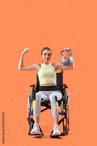 Sporty young woman in wheel...