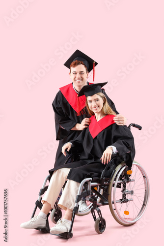 Female graduate in wheelcha...
