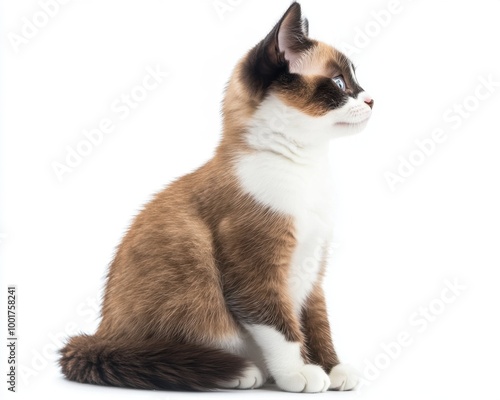 Cat kitten in motion pose transparent background