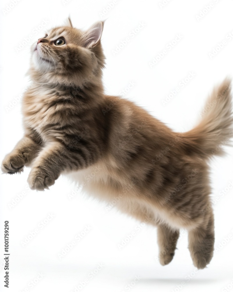 Obraz premium Cat kitten in motion pose transparent background