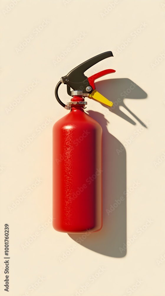 Isolated Fire Extinguisher on Pale Background Isolated Fire Extinguisher on Pale Background