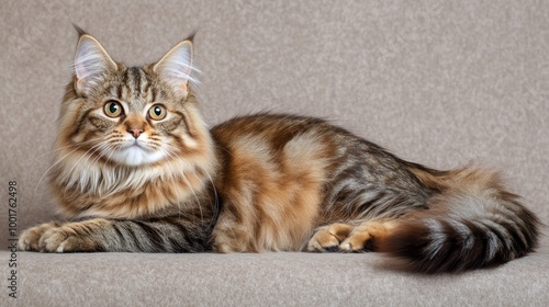 A Maine Coon Cat Looking At The Camera