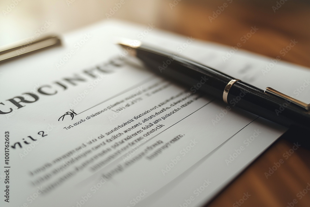 Legally Binding Agreement: A Detailed Contract Document with Signature Lines, Representing a Finalized Deal Legally Binding Agreement: A Detailed Contract Document with Signature Lines, Representing a Finalized Deal