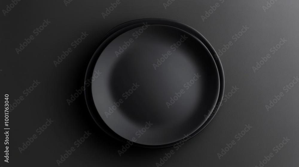 Black Plate on Black Background Black Plate on Black Background