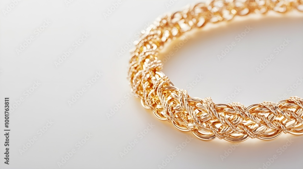 Elegant Gold Necklace on Light Background Elegant Gold Necklace on Light Background