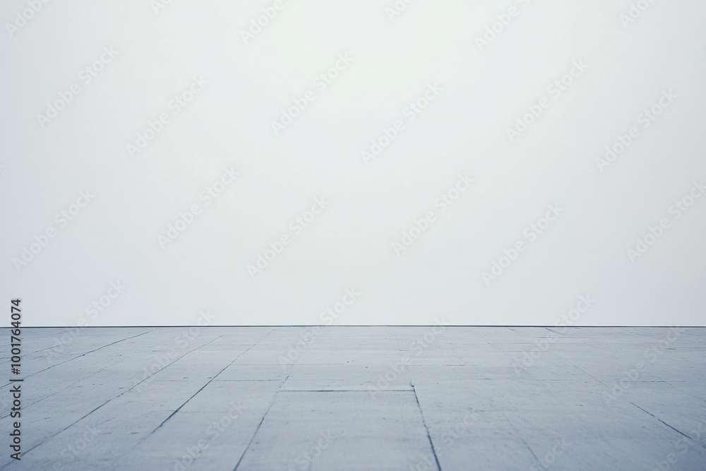 Fototapeta premium A clean and minimalist interior space featuring a plain white wall and a smooth floor creating a sense of openness and simplicity