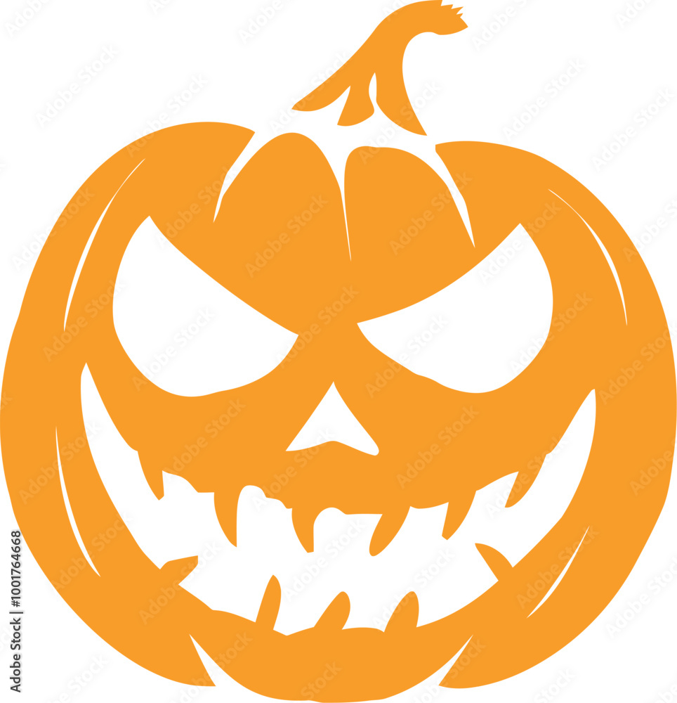 Fototapeta premium Halloween Pumpkin Flat Vector Icon