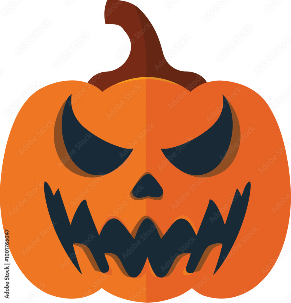Fototapeta premium Halloween Pumpkin Flat Vector Icon