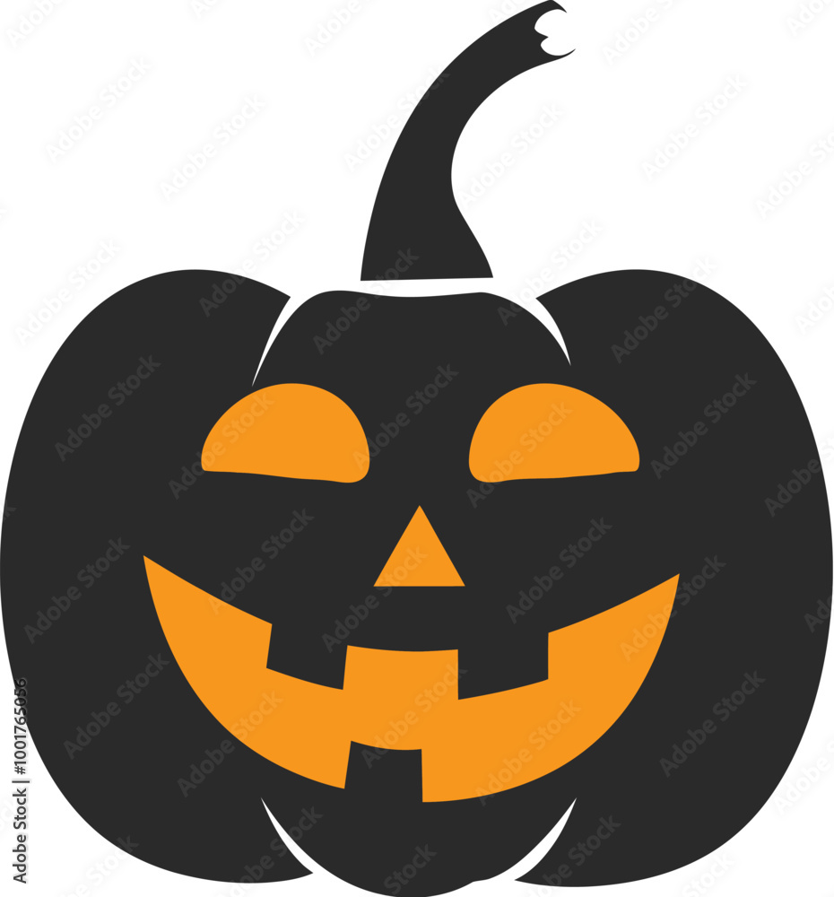 Fototapeta premium Halloween Pumpkin Flat Vector Icon
