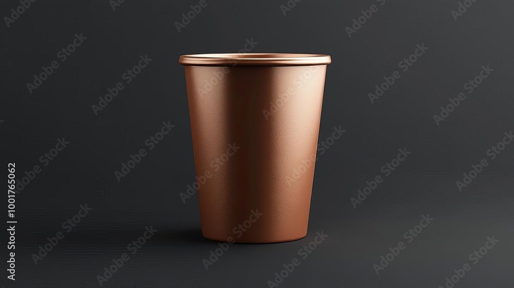 Copper To Go Cup Mockup Isolated on Black Background Copper To Go Cup Mockup Isolated on Black Background