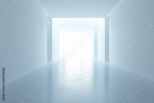 Wallpaper Mural A bright empty corridor with soft lighting and smooth walls, creating a futuristic and minimalist architectural space
 Torontodigital.ca