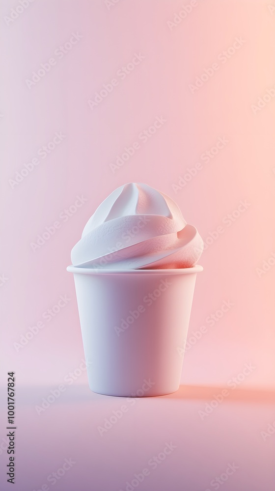 Minimalist Cup with Soft Serve Ice Cream Design Minimalist Cup with Soft Serve Ice Cream Design