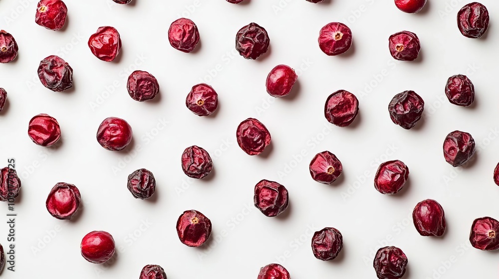 Cranberries Pattern White Background Red Berries Food Photography Cranberries Pattern White Background Red Berries Food Photography