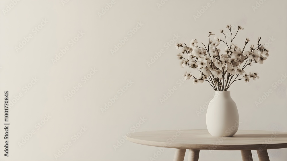 Cozy Living Room Table with Flower Arrangement Cozy Living Room Table with Flower Arrangement