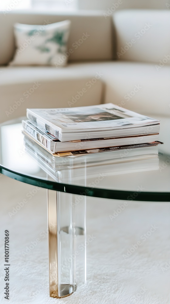 Stylish Glass Coffee Table in Modern Living Room Stylish Glass Coffee Table in Modern Living Room