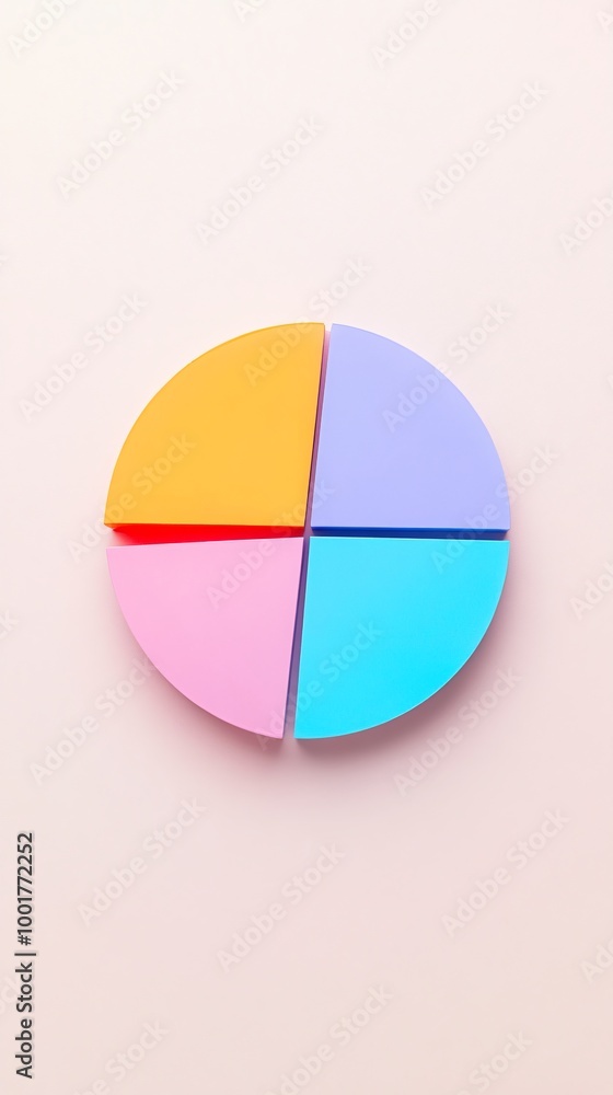 Fototapeta premium Colorful Pie Chart Representing Budget Allocation