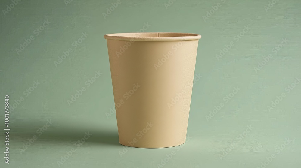 Disposable Paper Cup Mockup on Green Background Disposable Paper Cup Mockup on Green Background