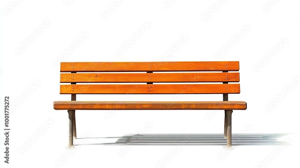 A wooden bench with a metal frame isolated on a white background. A wooden bench with a metal frame isolated on a white background.