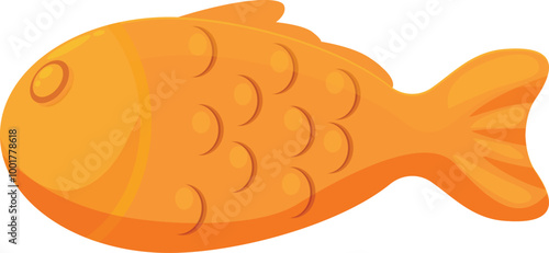 This vector illustration features a delicious taiyaki, a popular japanese street food dessert made from pancake batter and often filled with red bean paste