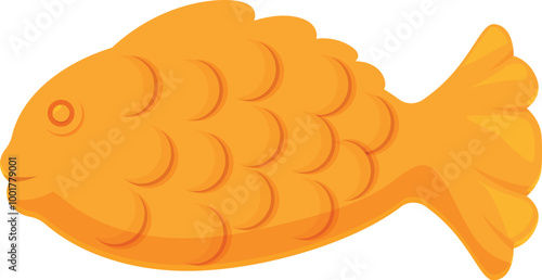 Cartoon illustration of the popular korean street food treat, bungeoppang, a fish shaped pastry