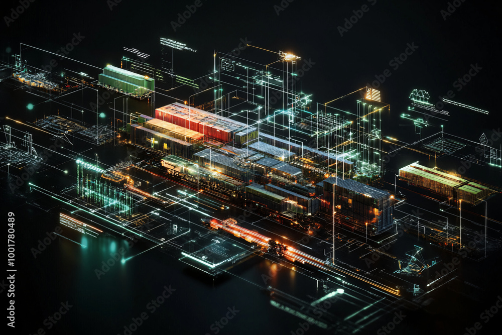 A digital grid of interconnected glowing structures on a dark background creating a futuristic city-like scene in neon hues
A digital grid of interconnected glowing structures on a dark background creating a futuristic city-like scene in neon hues