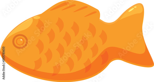 This image shows a goldfish cracker, looking delicious and ready to be enjoyed as a tasty snack