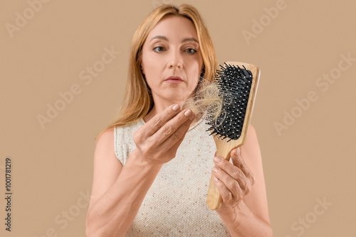 Mature woman with hair loss...
