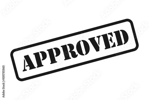 Approved black stamp vector isolated