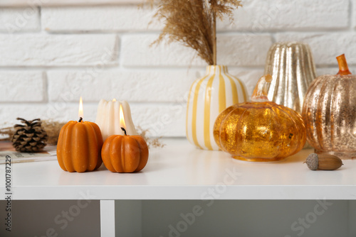Burning candles in shape of...