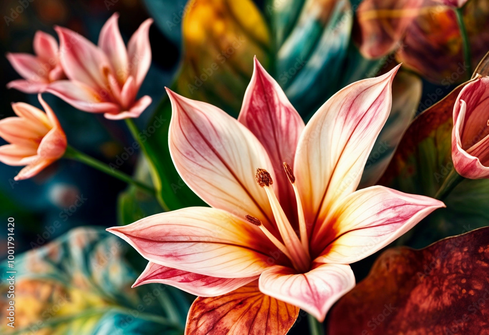 Naklejka premium red and yellow lily